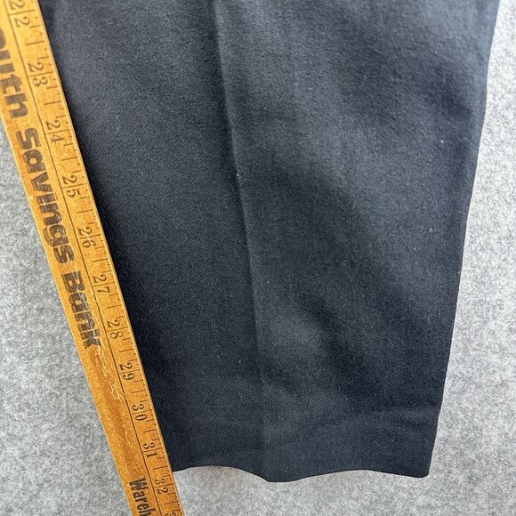 Vintage Lands End Wool Pants Womens 14 Tall Black 80s Pleated Trouser USA Made - Picture 10 of 13